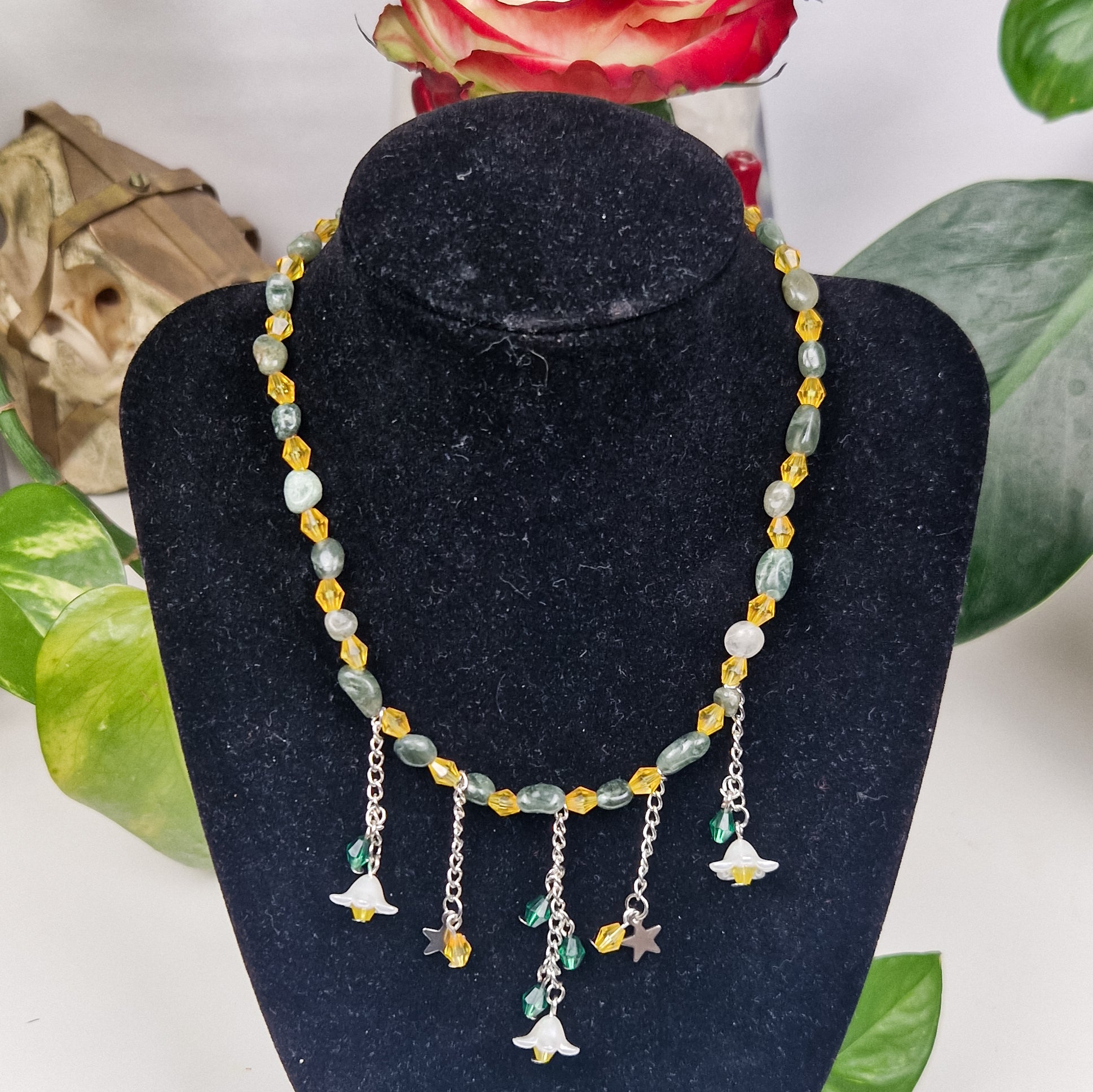 Prehnit Halskette 'Freya'