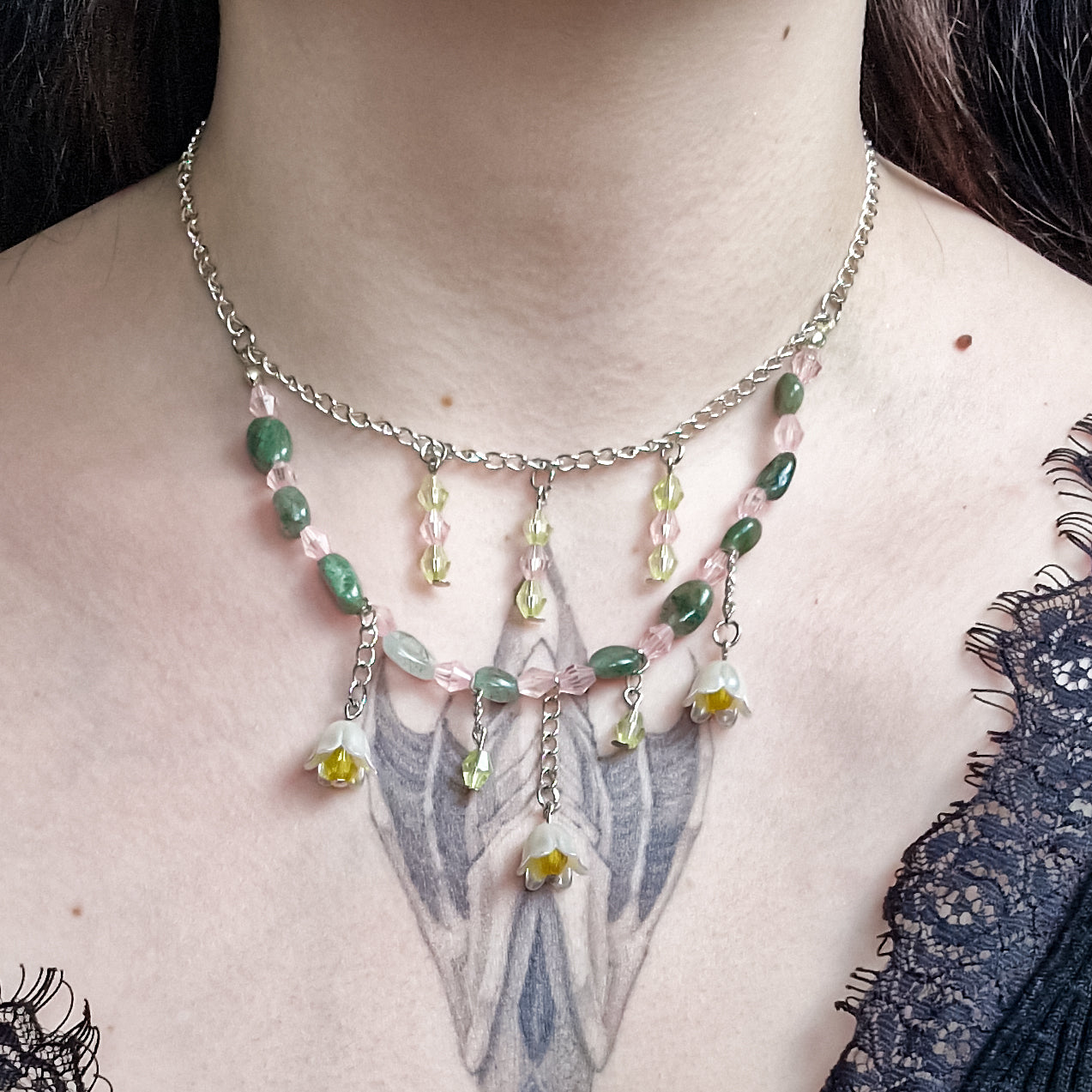 Prehnit Halskette 'Lilly'