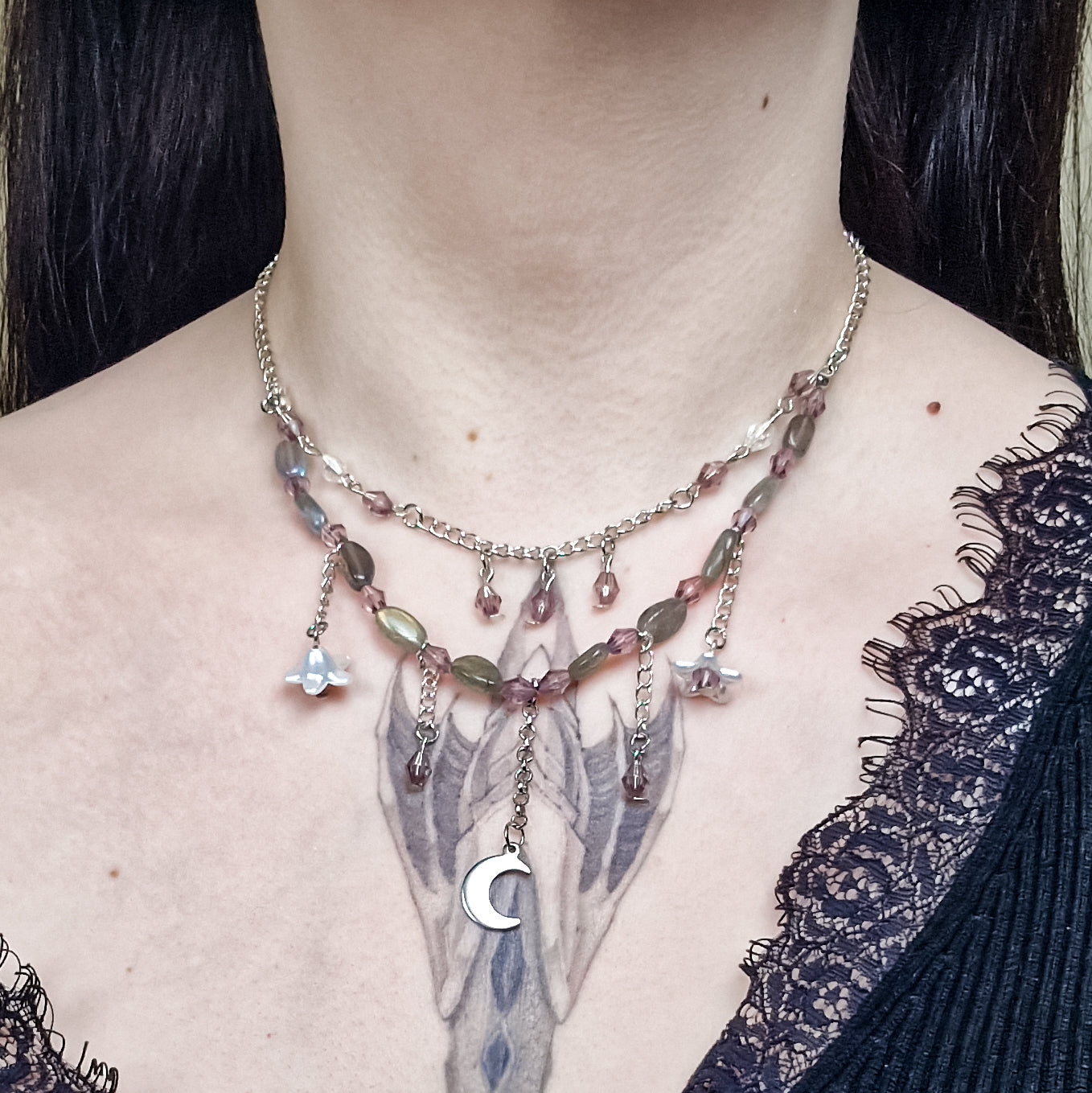 Labradorit Halskette 'Nightshade'