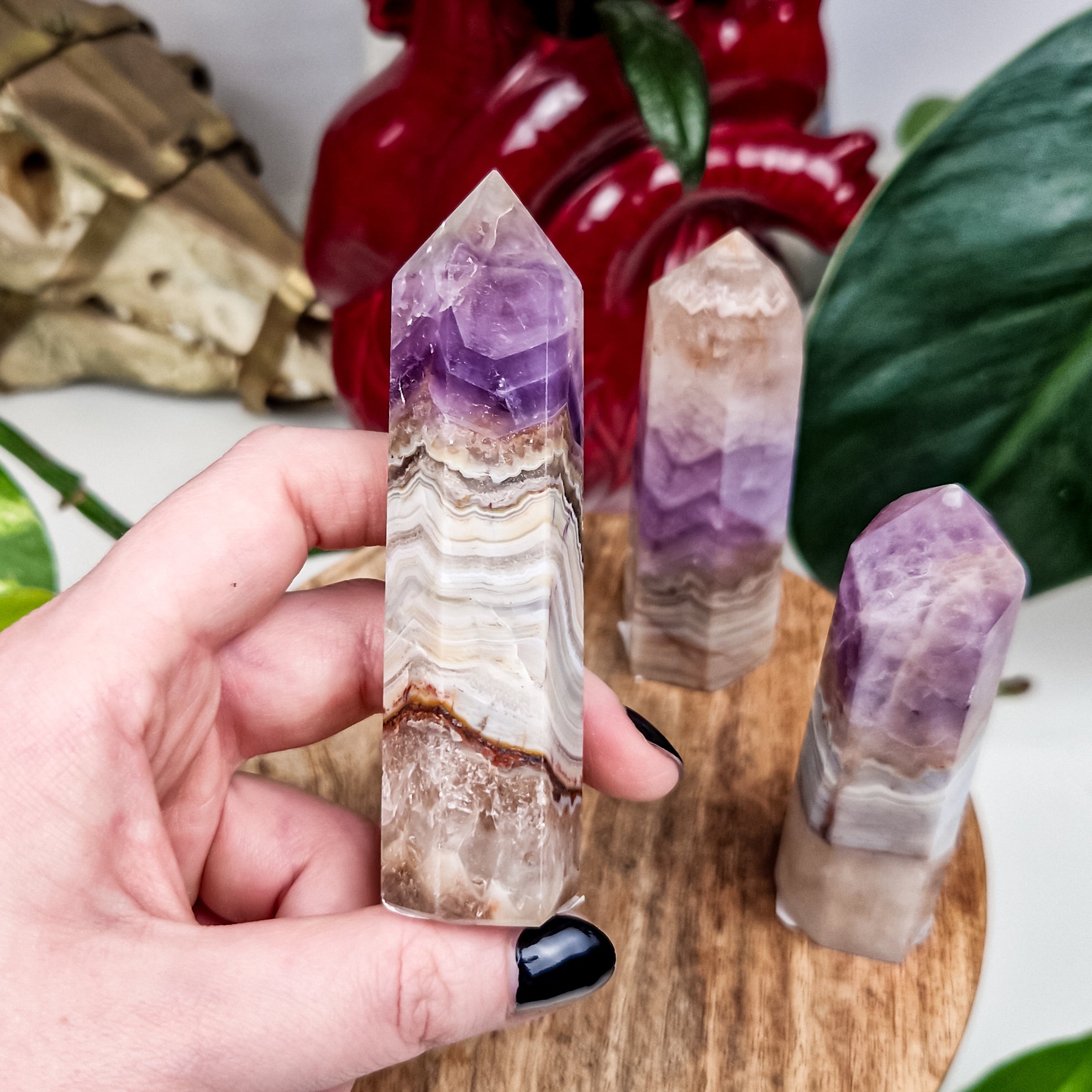 Amethyst mit Achat Turm