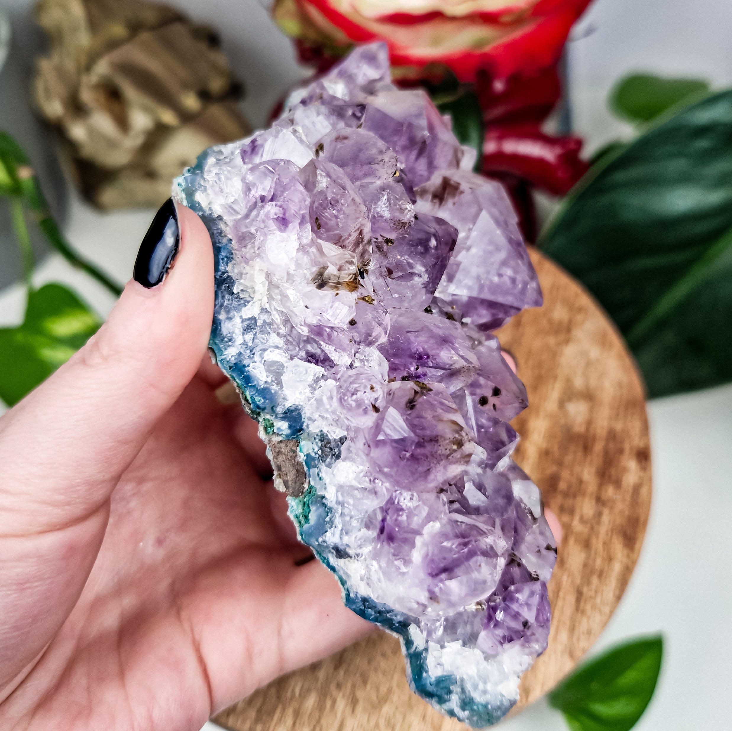 Amethyst mit Rutil und Holandit